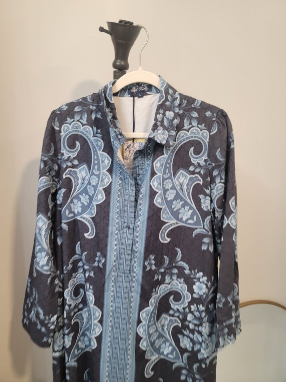 Trish Scully Isobel Long Sleeve Maxi Dress Cotton New NWT Multicolor Large - Picture 3 of 11